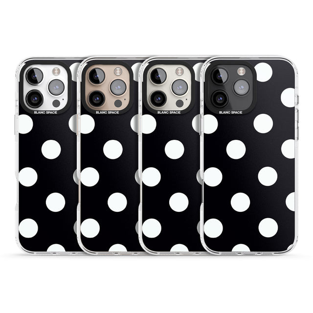 iPhone 16 Pro Max Chic Black Polka Dot Black Impact Phone Case