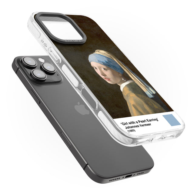 iPhone 16 Pro Max Girl with a Pearl Earring Black Impact Phone Case