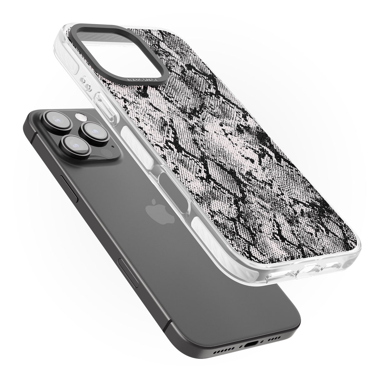 iPhone 16 Pro Max Pastel Snakeskin - Grey Black Impact Phone Case