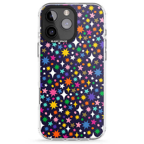 iPhone 16 Pro Max Rainbow Starburst (Purple) Black Impact Phone Case