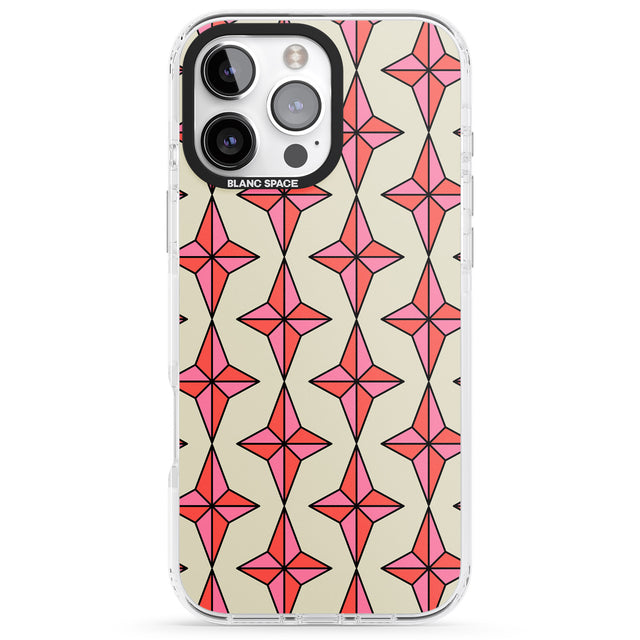 iPhone 16 Pro Max Rose Stars Pattern Black Impact Phone Case