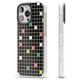 iPhone 16 Pro Max Vibrant Black Geometric Grid Black Impact Phone Case