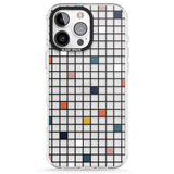 iPhone 16 Pro Max Earthtone Clear Geometric Grid Black Impact Phone Case