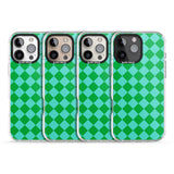 iPhone 16 Pro Max Retro Green Diamond Plaid Black Impact Phone Case