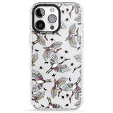 iPhone 16 Pro Max Colourful Crane Pattern Black Impact Phone Case