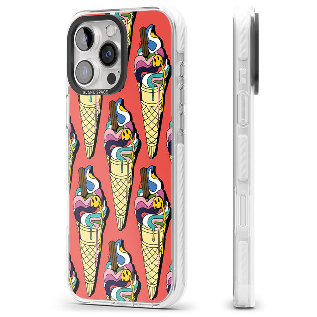 iPhone 16 Pro Max Trip & Drip Ice Cream (Red) Black Impact Phone Case