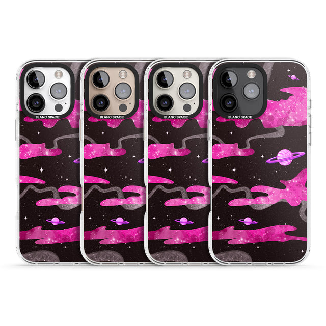 iPhone 16 Pro Max Pink Galaxy Black Impact Phone Case