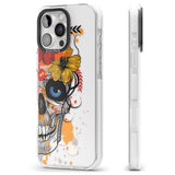 iPhone 16 Pro Max Sugar Skull Flowers Black Impact Phone Case