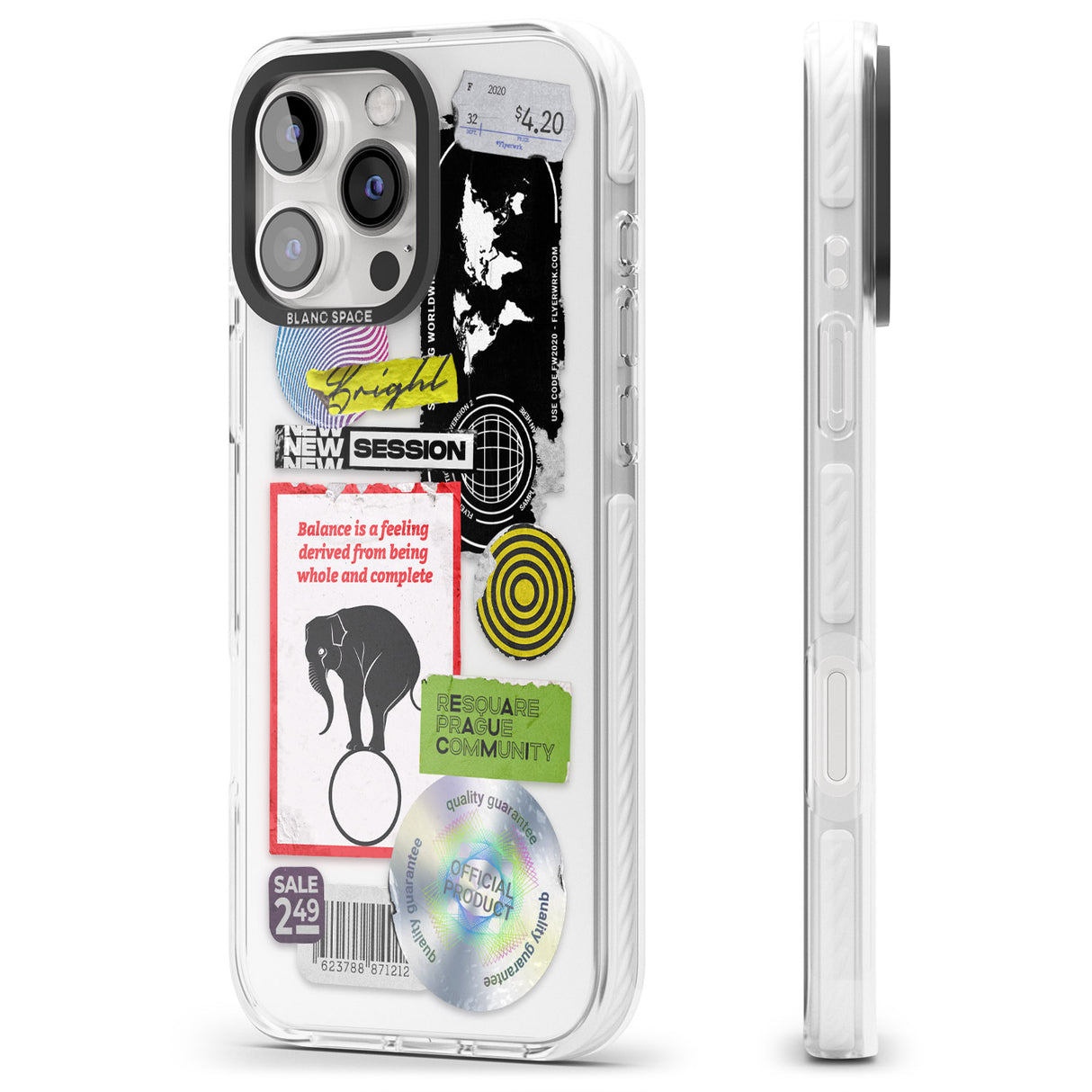 iPhone 16 Pro Max Peeled Sticker Mix Black Impact Phone Case