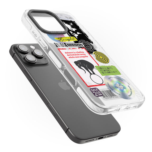 iPhone 16 Pro Max Peeled Sticker Mix Black Impact Phone Case