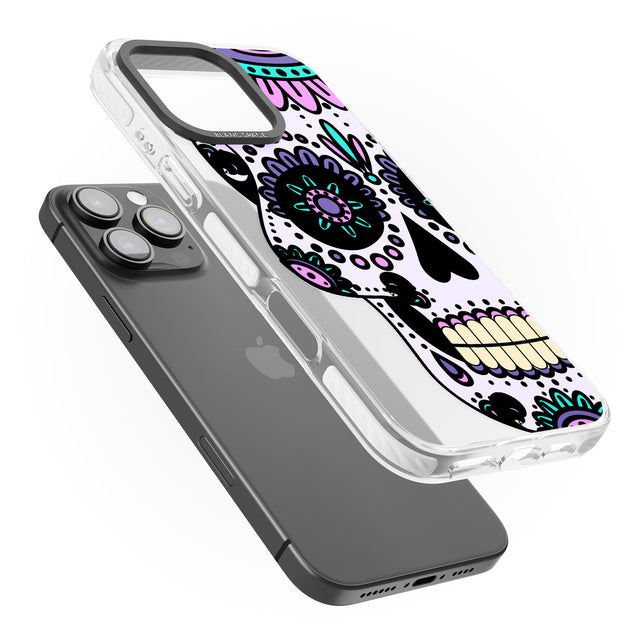 iPhone 16 Pro Max Violet Sugar Skull Black Impact Phone Case