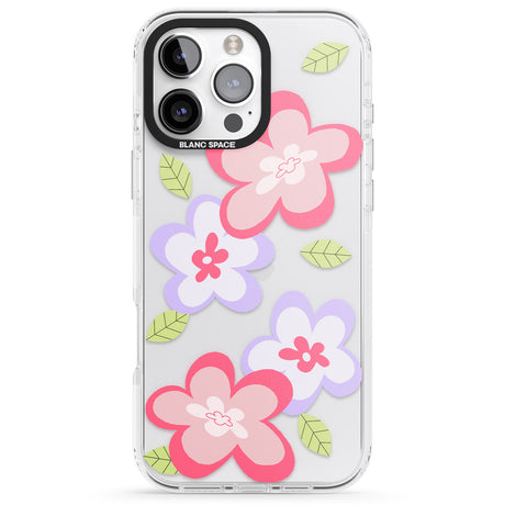 iPhone 16 Pro Max Funky Flowers Black Impact Phone Case