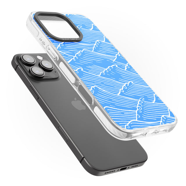 iPhone 16 Pro Max Waves Pattern Black Impact Phone Case