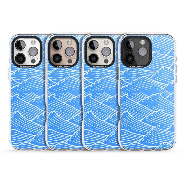 iPhone 16 Pro Max Waves Pattern Black Impact Phone Case