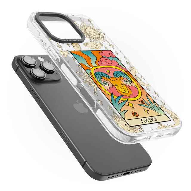 iPhone 16 Pro Max Celestial Zodiac - Aries Black Impact Phone Case + Magsafe