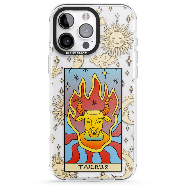 iPhone 16 Pro Max Celestial Zodiac - Taurus Black Impact Phone Case + Magsafe