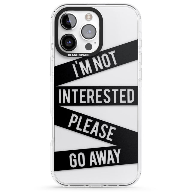 iPhone 16 Pro Max Black Stripes I'm Not Interested Black Impact Phone Case