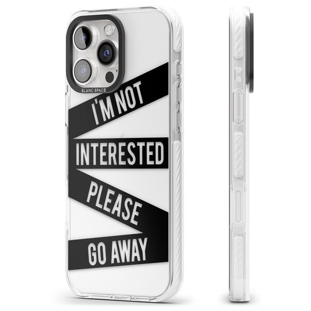 iPhone 16 Pro Max Black Stripes I'm Not Interested Black Impact Phone Case