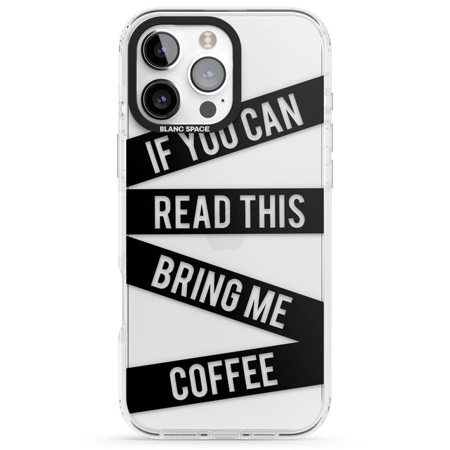 iPhone 16 Pro Max Black Stripes Bring Me Coffee Black Impact Phone Case