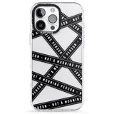 iPhone 16 Pro Max Caution Tape (Clear) Not a Morning Person Black Impact Phone Case