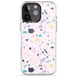 iPhone 16 Pro Max Pink, Purple & Turquoise Terrazzo Pattern Black Impact Phone Case