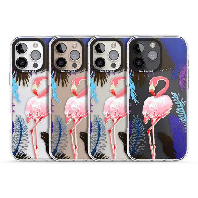 iPhone 16 Pro Max Tropical Flamingo Black Impact Phone Case