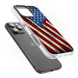 iPhone 16 Pro Max Distressed US Flag Black Impact Phone Case