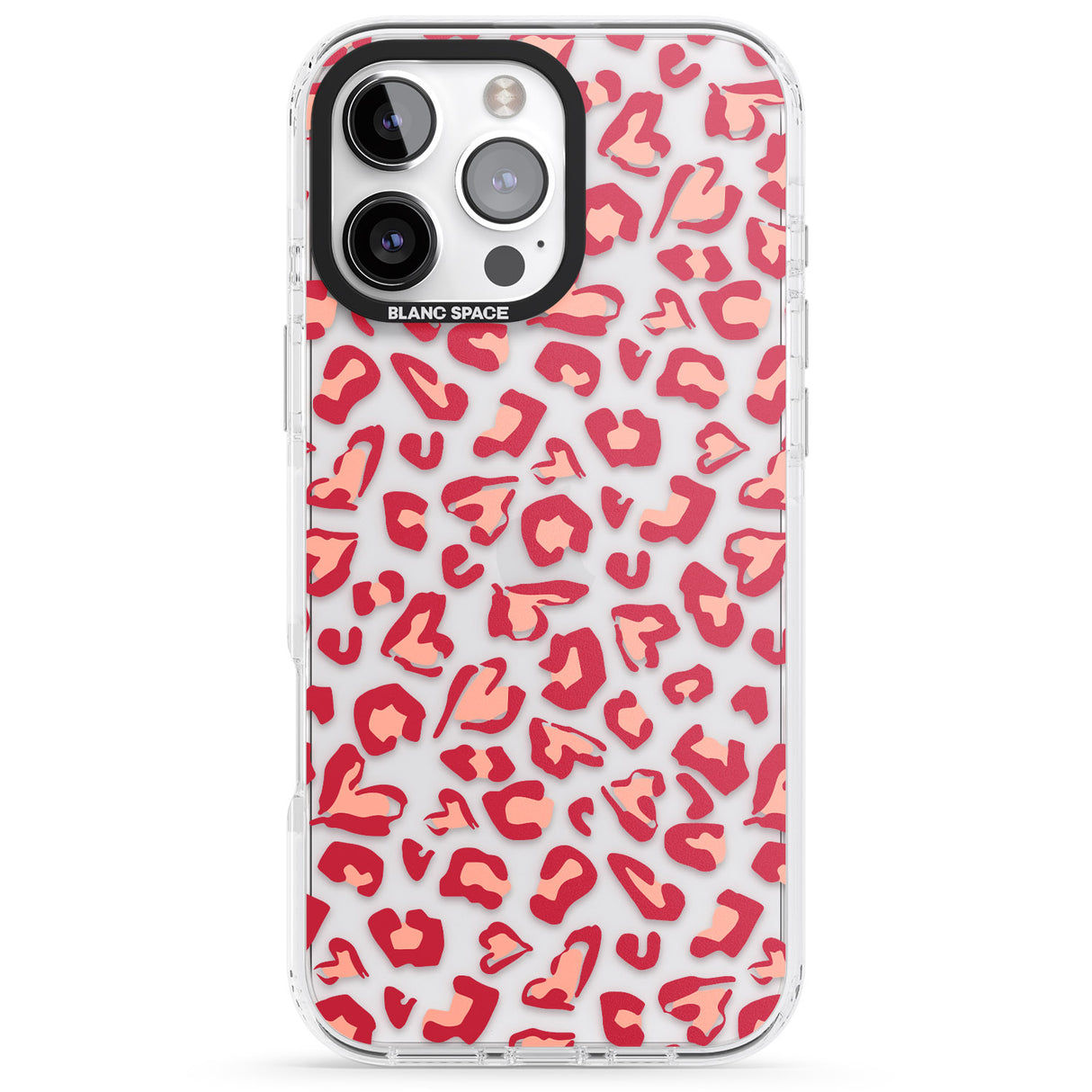 iPhone 16 Pro Max Heart Leopard Print Black Impact Phone Case