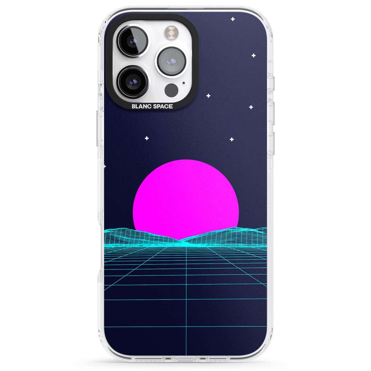 iPhone 16 Pro Max Miami Sunset Vaporwave Black Impact Phone Case