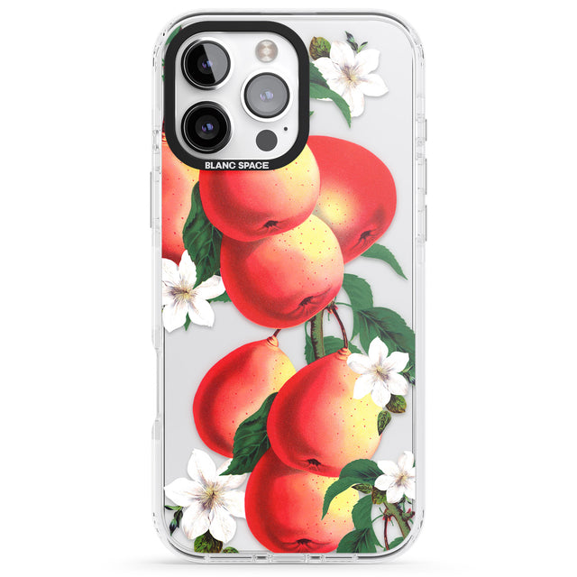 iPhone 16 Pro Max Vintage Painted Peaches Black Impact Phone Case + Magsafe