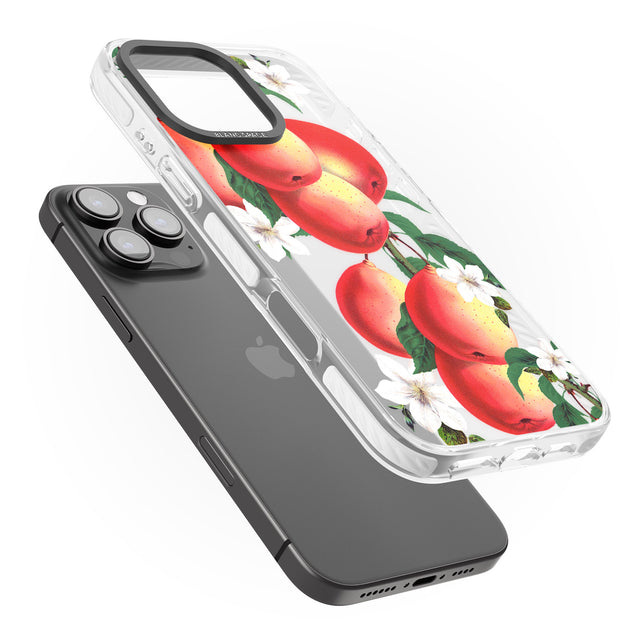 iPhone 16 Pro Max Vintage Painted Peaches Black Impact Phone Case + Magsafe