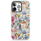 iPhone 16 Pro Max Vintage Wildflowers Black Impact Phone Case + Magsafe