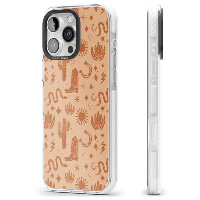 iPhone 16 Pro Max Wild West Pattern Black Impact Phone Case