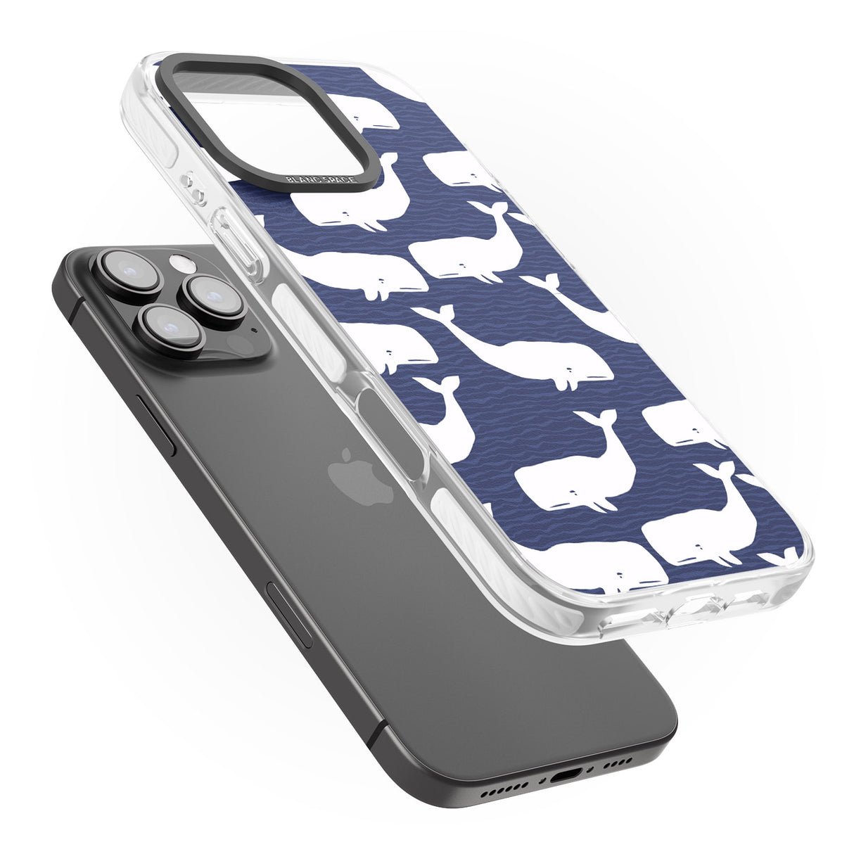 iPhone 16 Pro Max Cute Whales Black Impact Phone Case