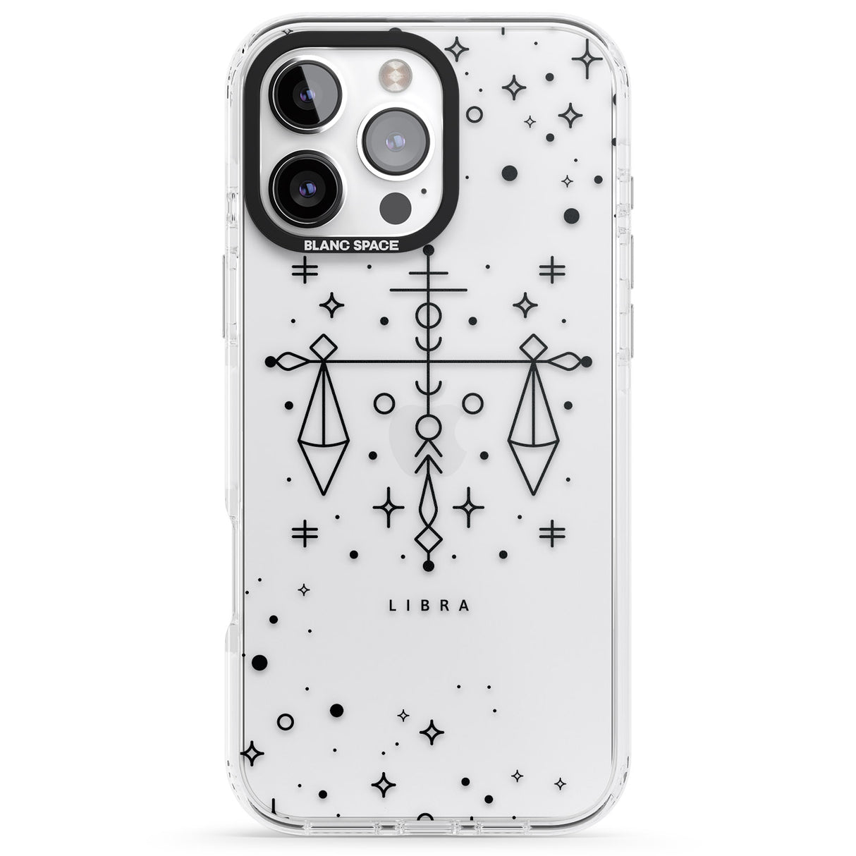 iPhone 16 Pro Max Libra Emblem - Transparent Design Black Impact Phone Case