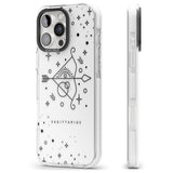 iPhone 16 Pro Max Sagittarius Emblem - Transparent Design Black Impact Phone Case