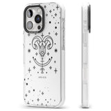 iPhone 16 Pro Max Aries Emblem - Transparent Design Black Impact Phone Case