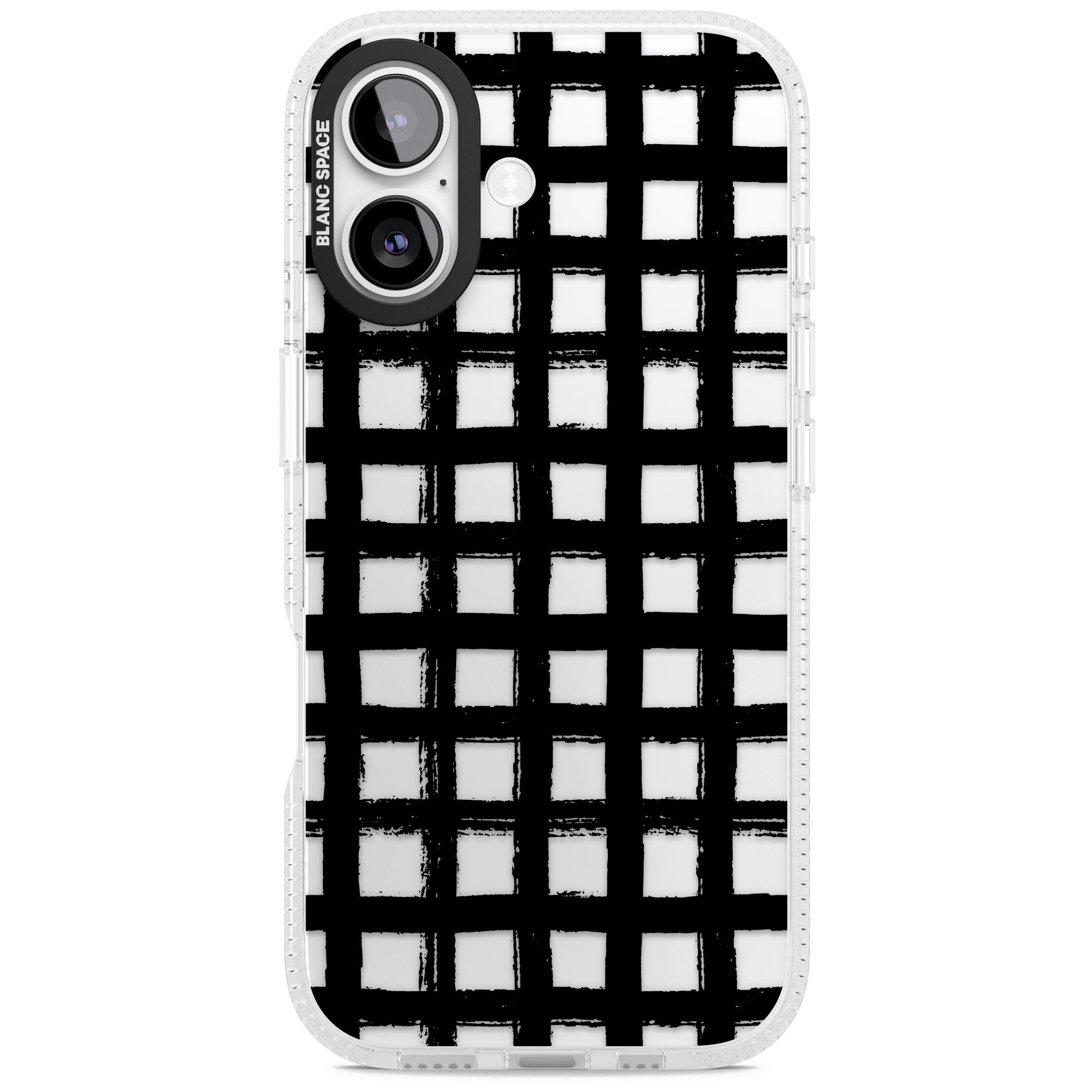 Messy Black Grid Clear iPhone 17 Impact Air Clear Phone Case