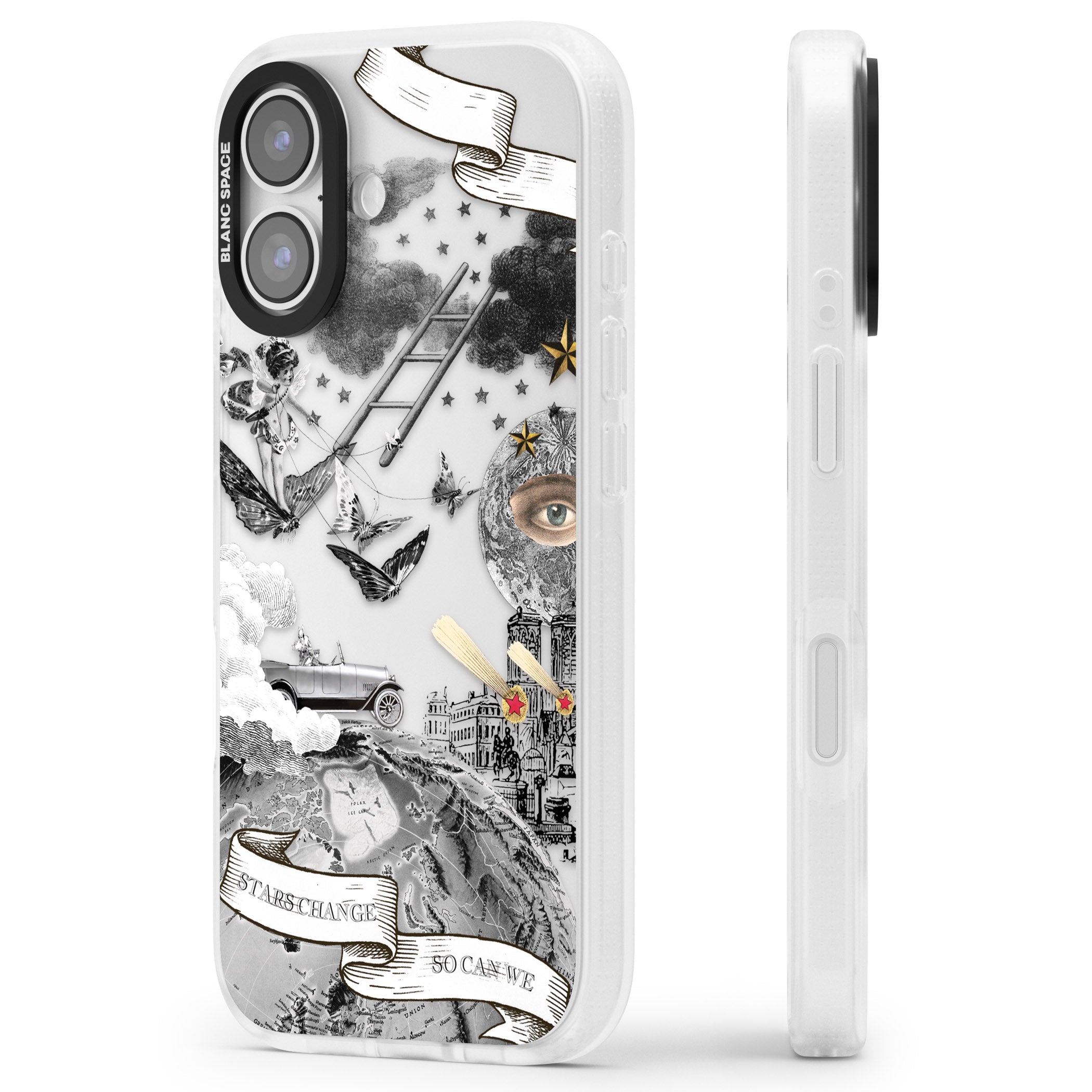 Stars Change So Can We iPhone 17 Impact Air Clear Phone Case Side Profile