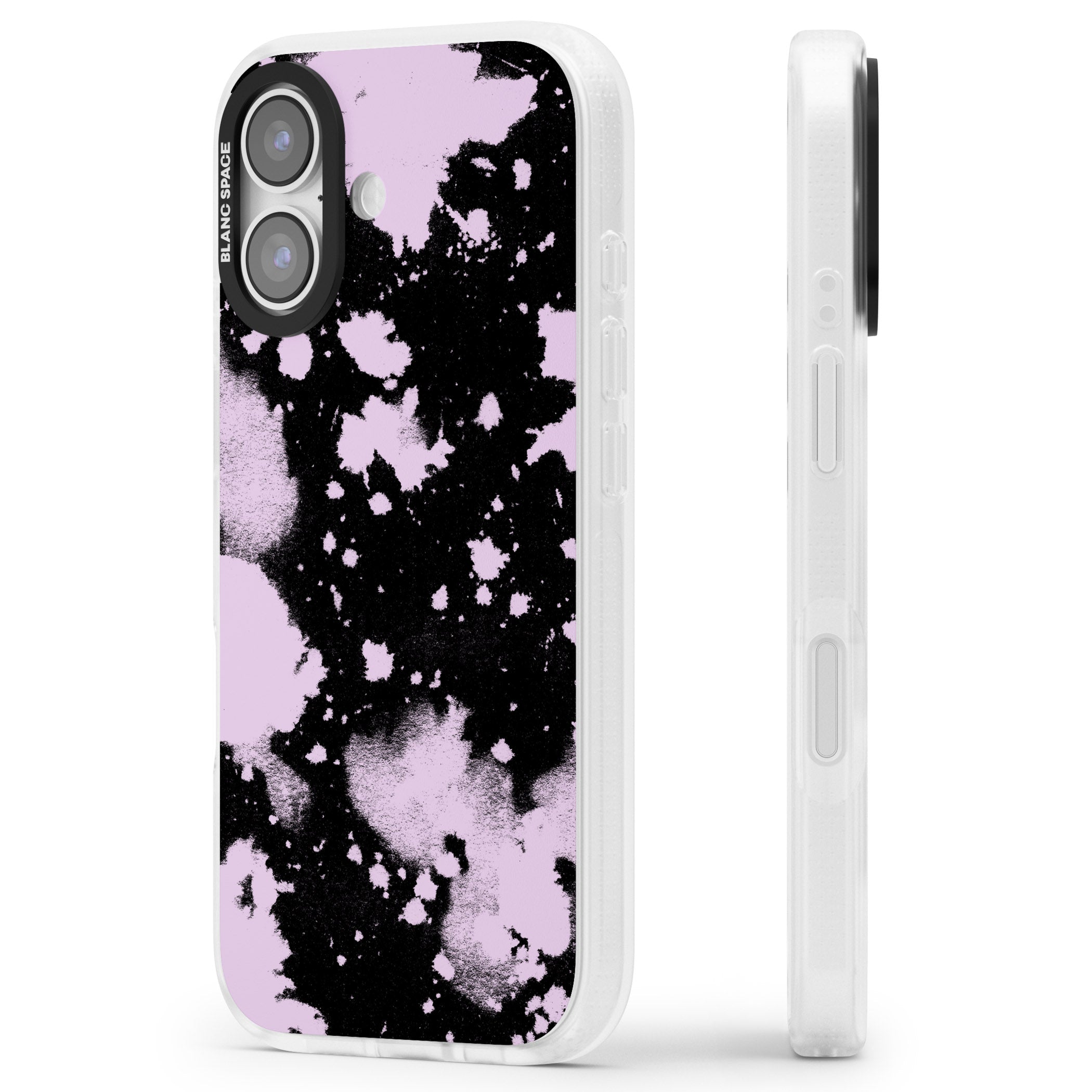 Pink & Black Acid Wash Tie Dye iPhone 17 Impact Air Clear Phone Case Side Profile