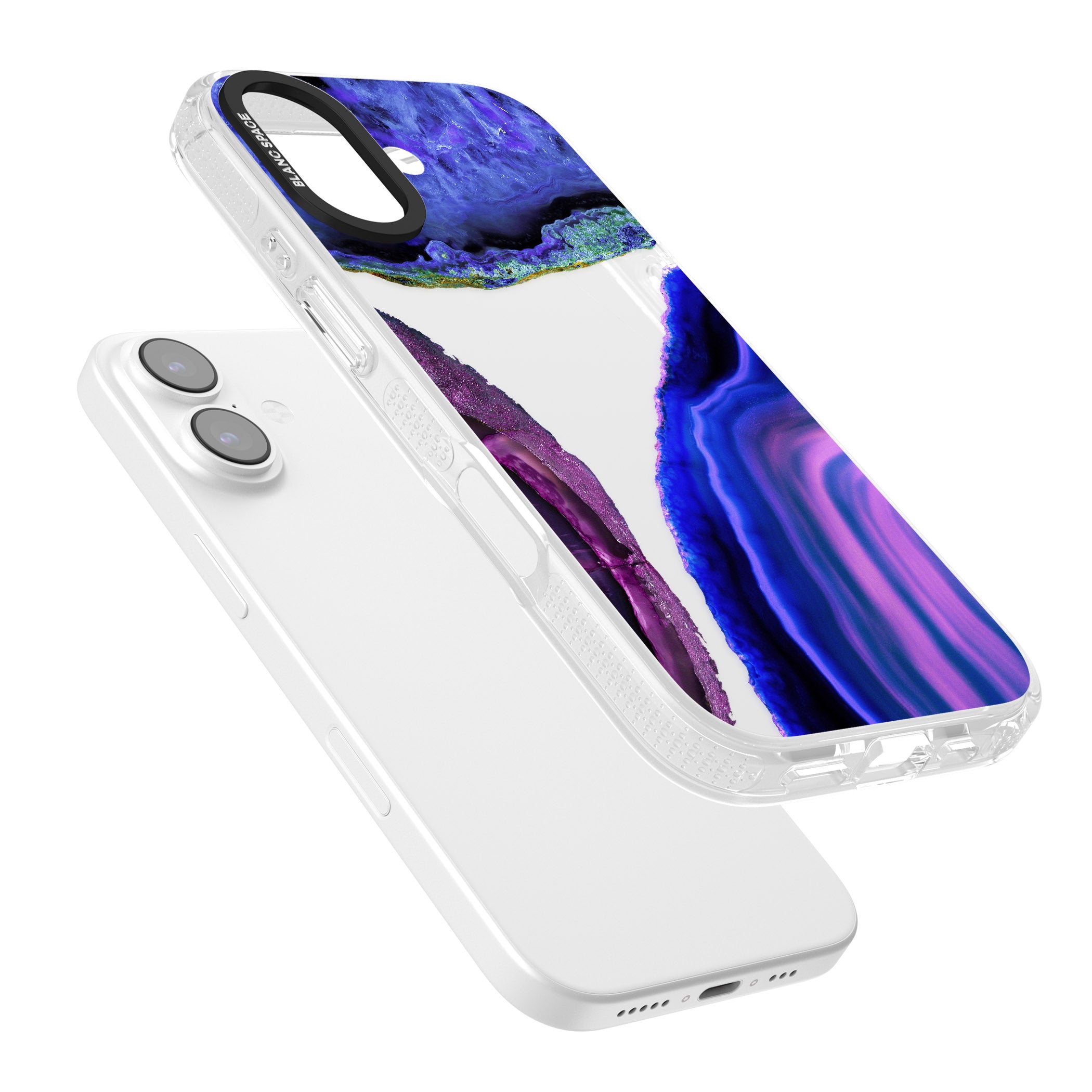 Violet Agate Slice iPhone 17 Impact Air Clear Phone Case Colours