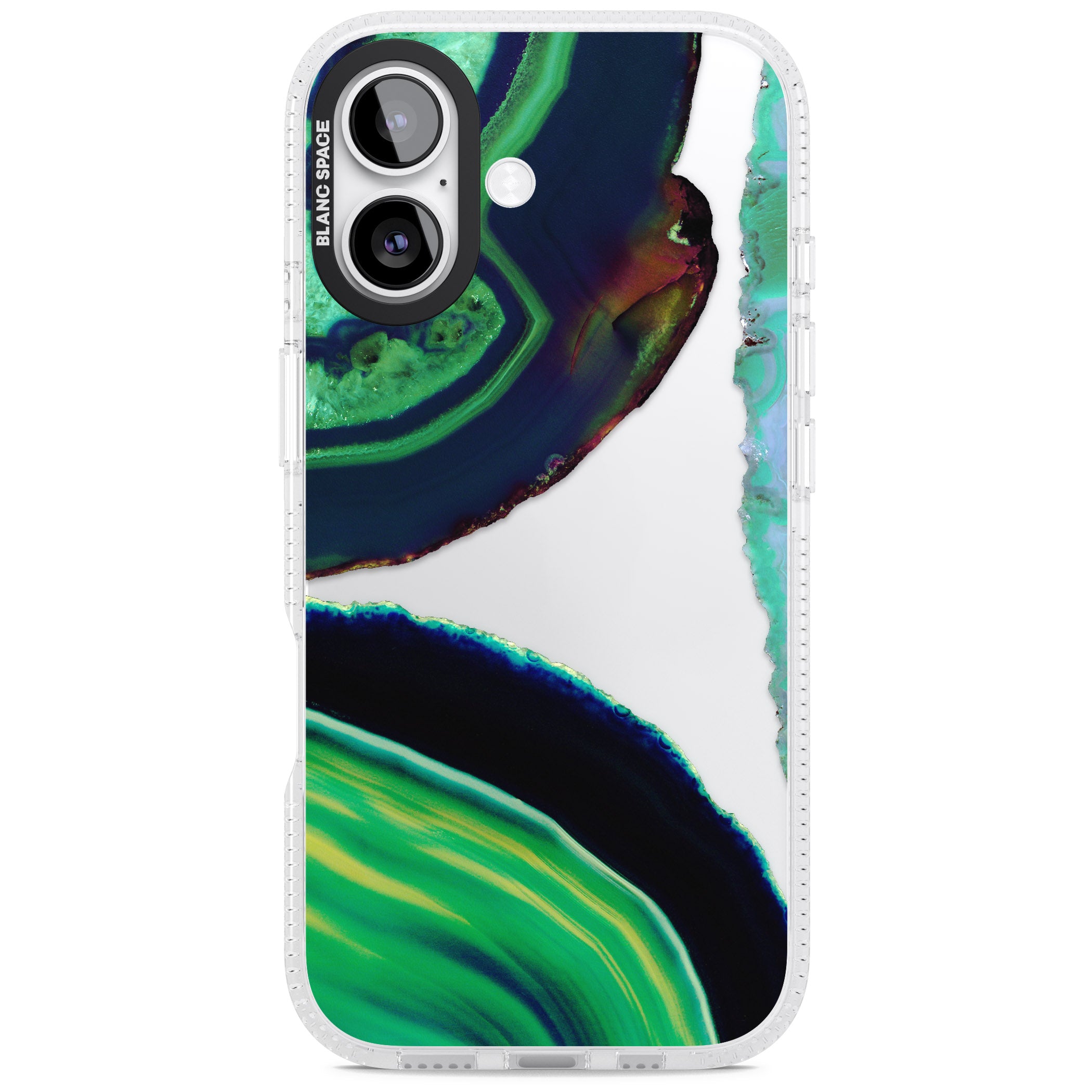 Green Geode Glow iPhone 17 Impact Air Clear Phone Case