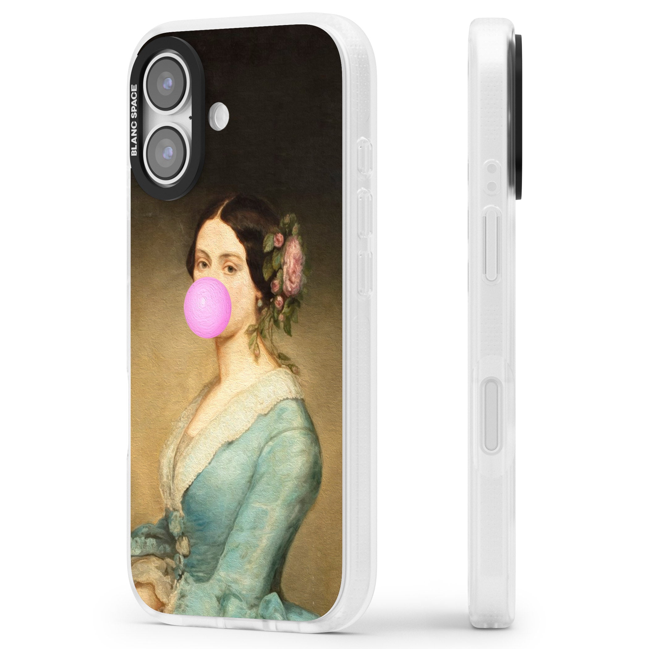 Bubblegum Renaissance iPhone 17 Impact Air Clear Phone Case Side Profile