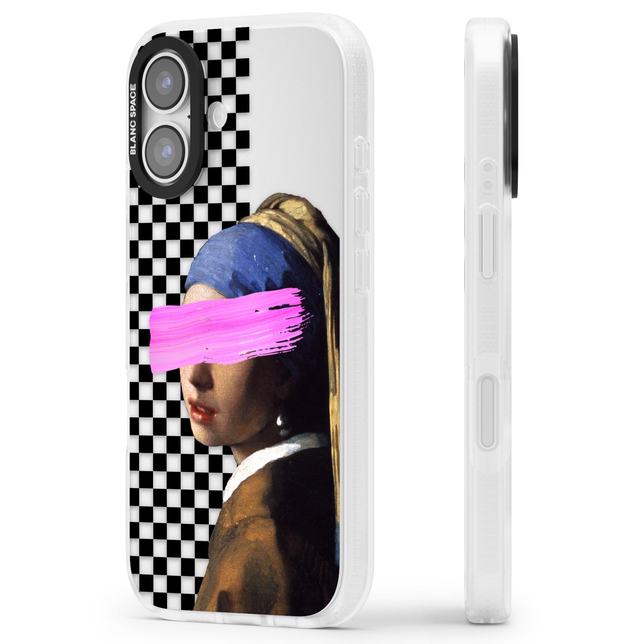 Abstract Pearl Girl iPhone 17 Impact Air Clear Phone Case Side Profile