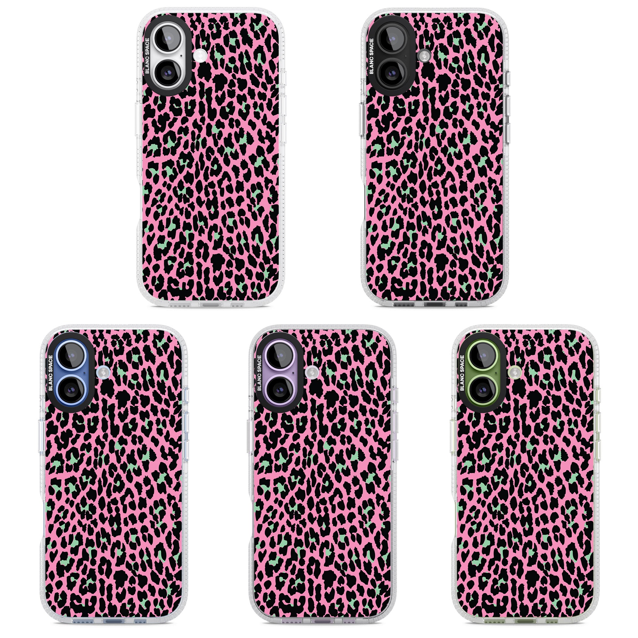 Pink & Green Leopard iPhone 17 Impact Air Clear Phone Case APT Impact Protection