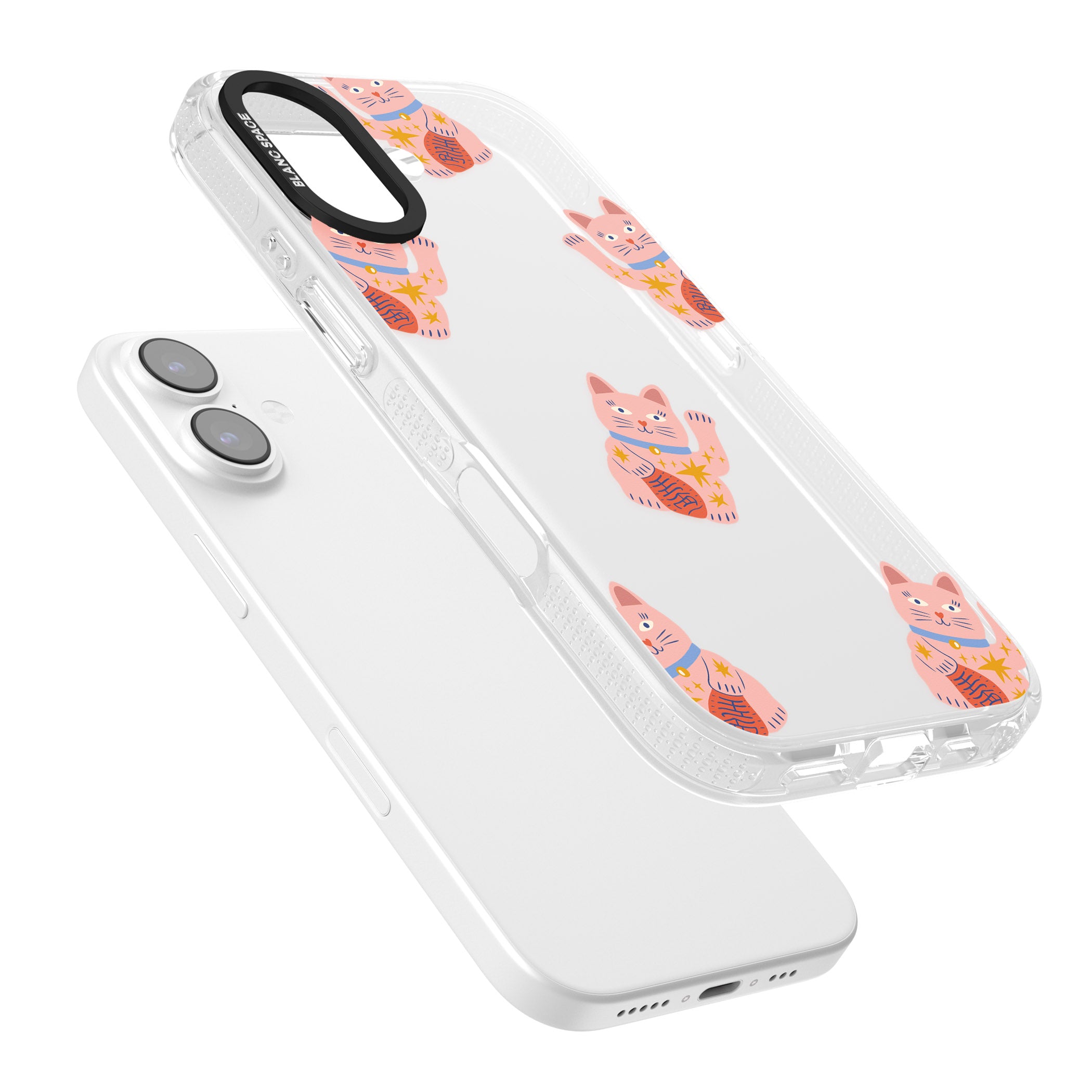 Waving Cat Pattern iPhone 17 Impact Air Clear Phone Case Colours