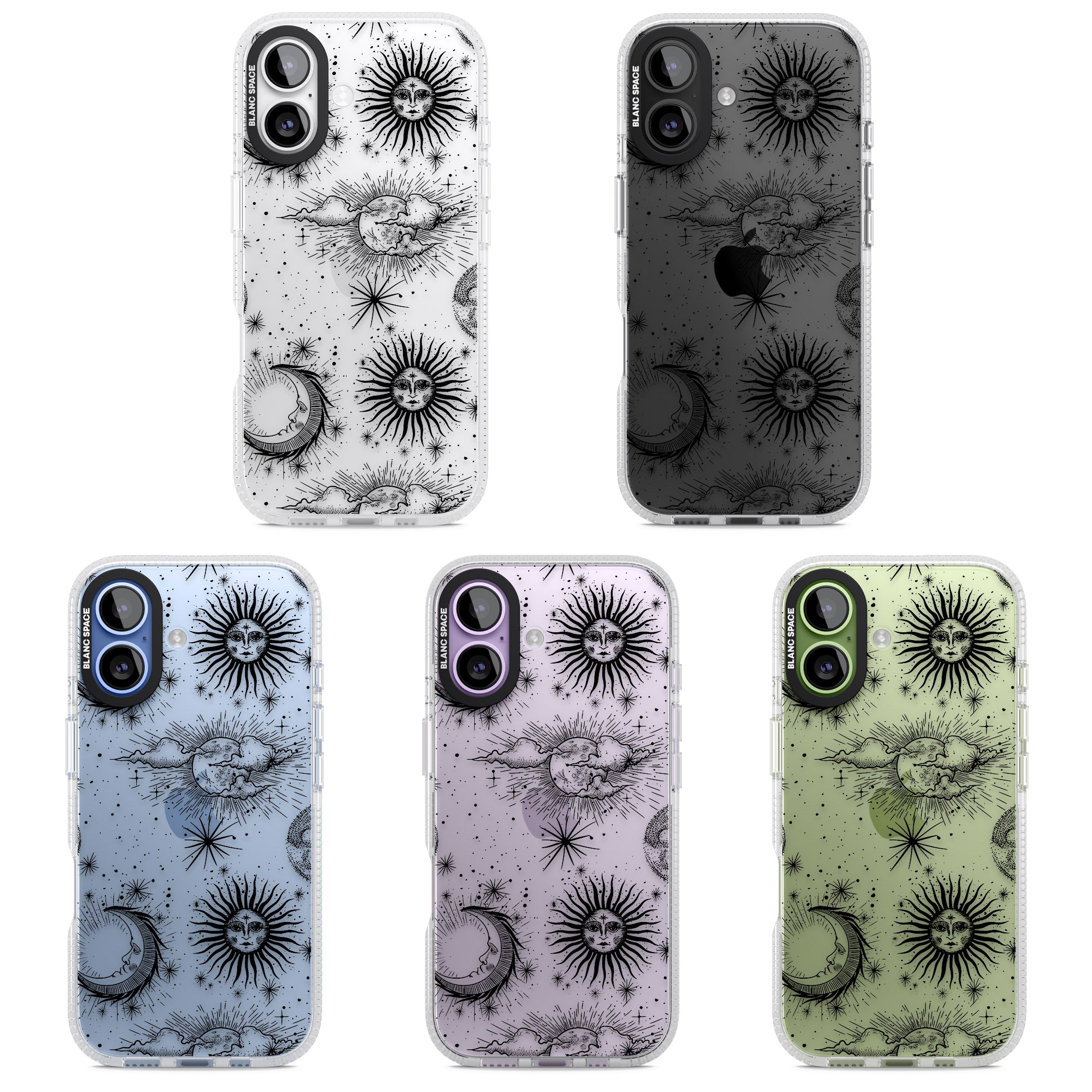 Suns, Moons & Clouds iPhone 17 Impact Air Clear Phone Case APT Impact Protection