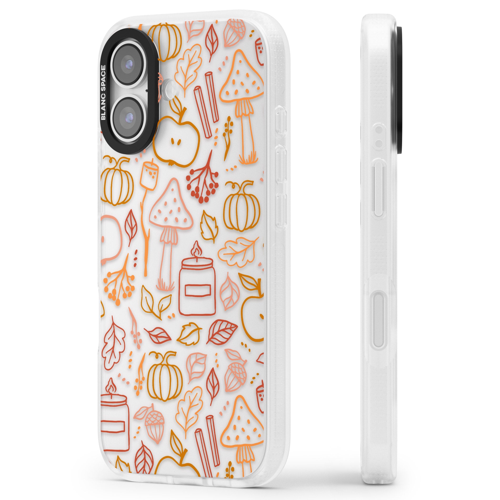 Autumn Line Pattern iPhone 17 Impact Air Clear Phone Case Side Profile