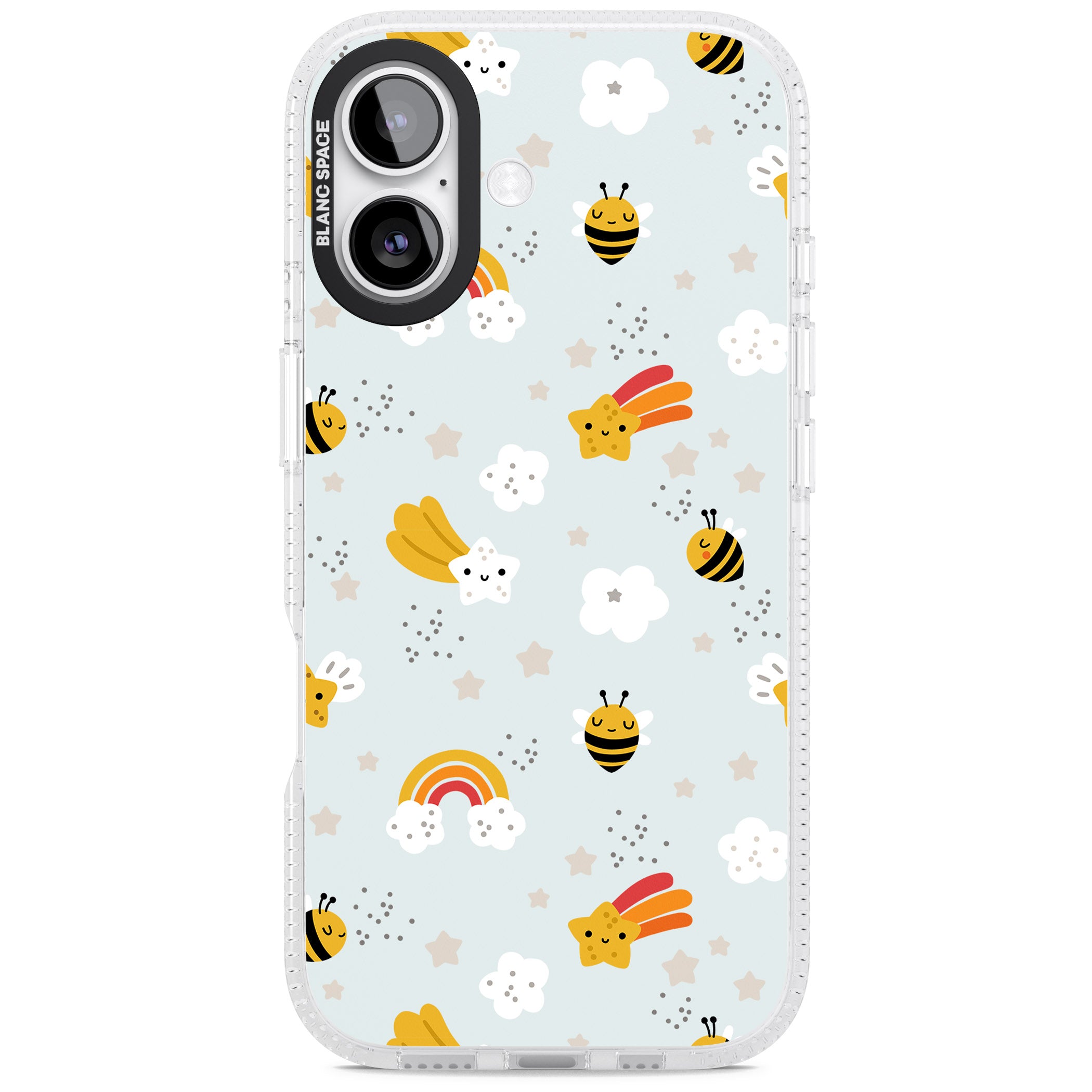 Sweet As Honey Patterns: Bees & Rainbows iPhone 17 Impact Air Clear Phone Case