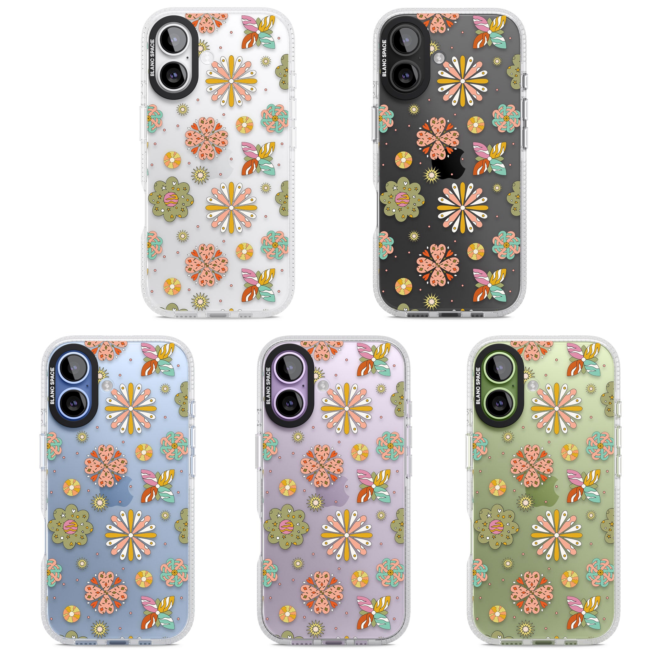 Boho Celestial Psychedelic Floral iPhone 17 Impact Air Clear Phone Case APT Impact Protection